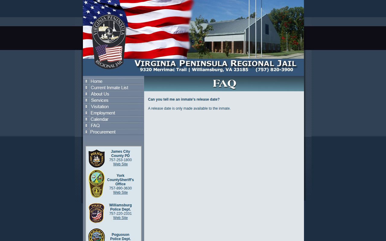 VPRJ rule for a James City County projected release date