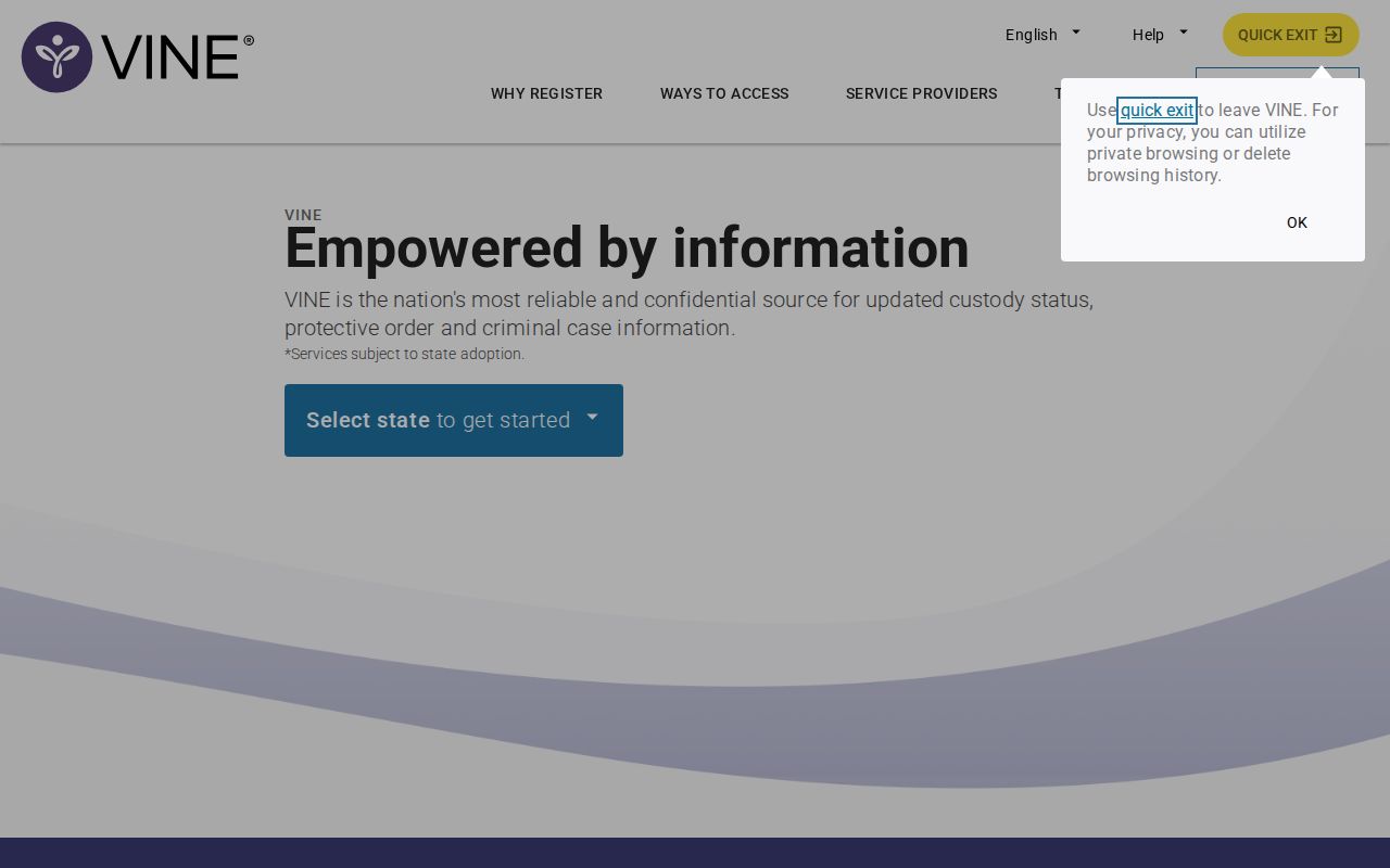 James City County VINELink inmate search and release registration
